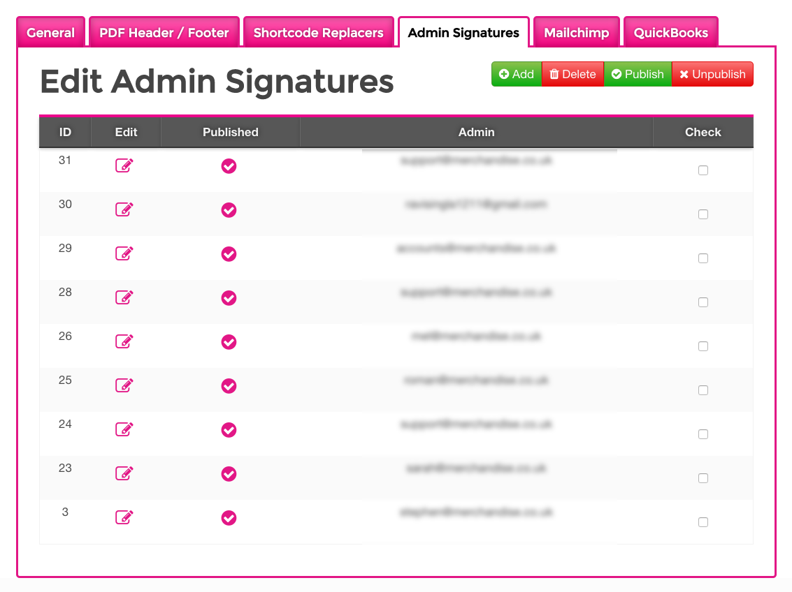 Email Signature List
